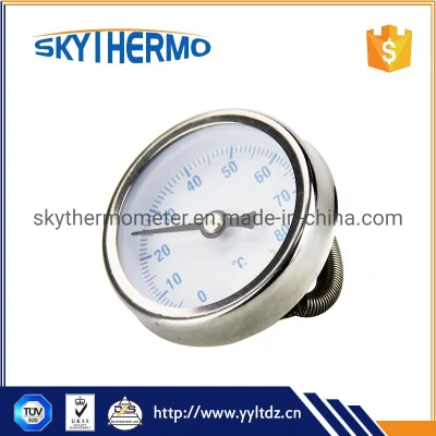 High Quality Hot Industrial Bimetallic High Temperature Measuring Instant Reading Bimetal Water Pipe Thermometer